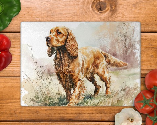 Cocker spaniel glass chopping - glass,