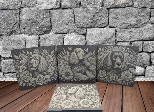 Cocker spaniel slate coasters - spaniel,