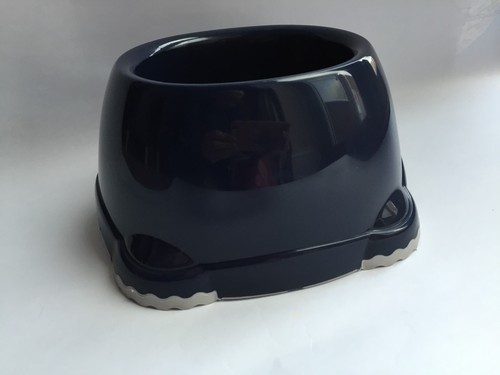 Blue plastic spaniel bowl - spaniel,