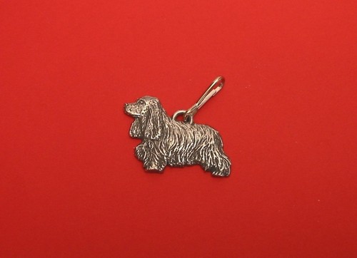 Cocker spaniel pewter zipper - cocker,