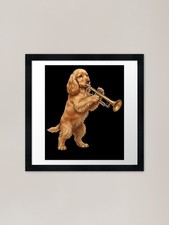 Cocker Spaniel Playing Trumpet