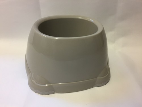 Grey plastic spaniel bowl - grey,